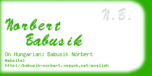 norbert babusik business card